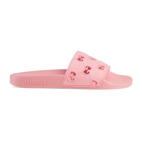 gucci slides pink rubber|gucci rubber pursuit g slides.